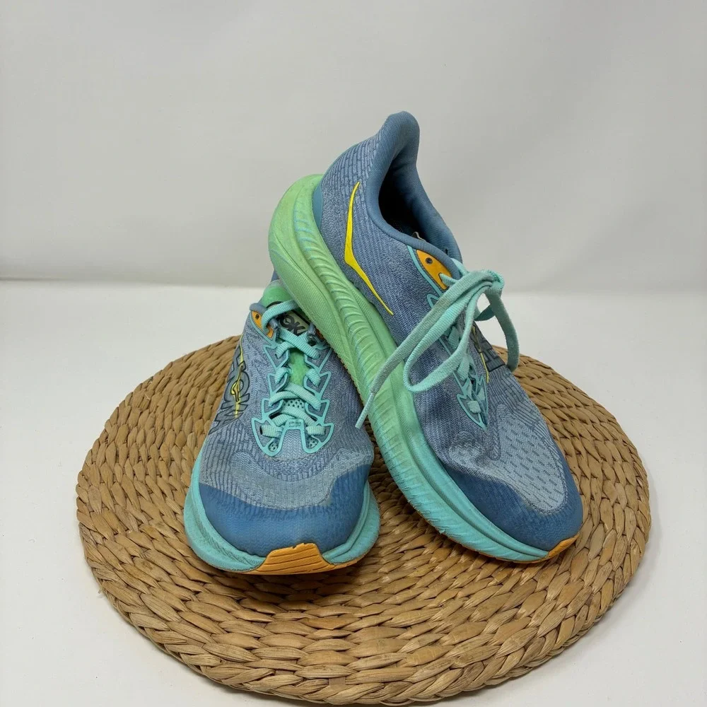 Hoka Mach 6 Blue Green Running Shoes Sneakers Womens Size 6 Casual Athletic Gym